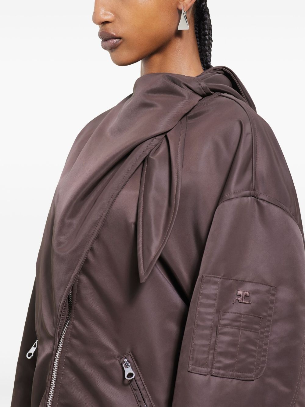 bow-collar bomber jacket - 5