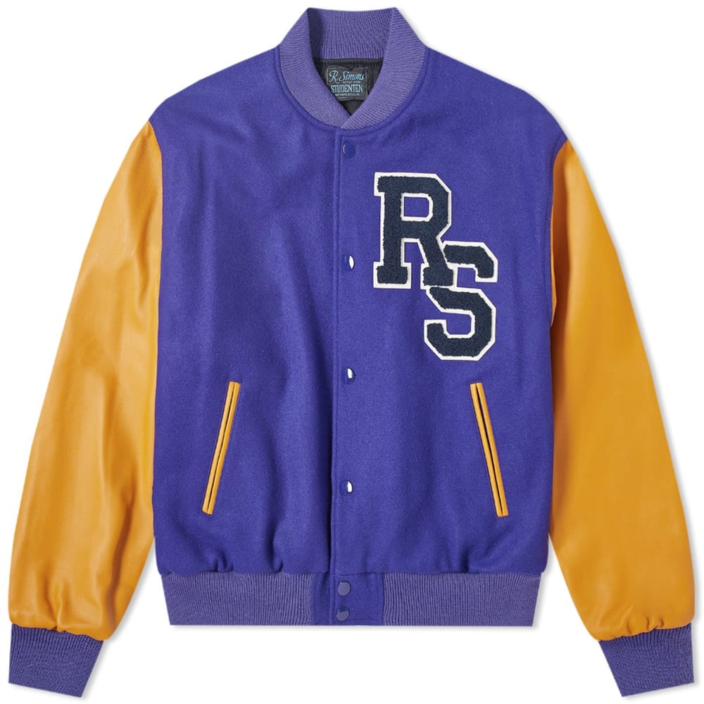 Raf Simons Leather Sleeve Varsity Jacket - 1