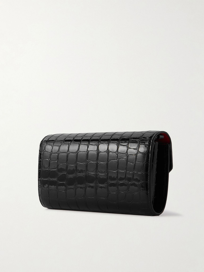 Loubi54 croc-effect leather shoulder bag Black 3