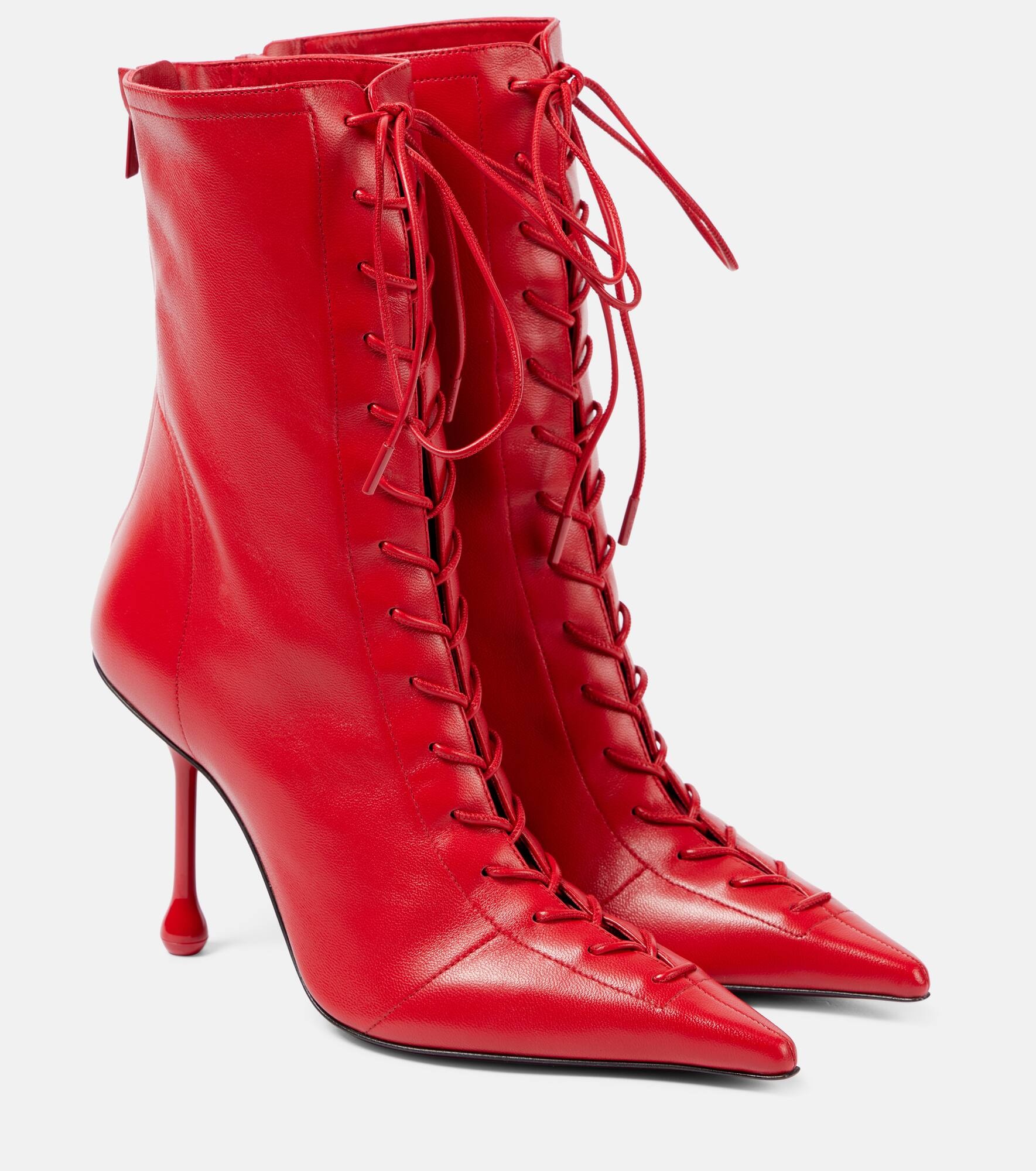 Scarlett 95 leather lace-up boots - 1