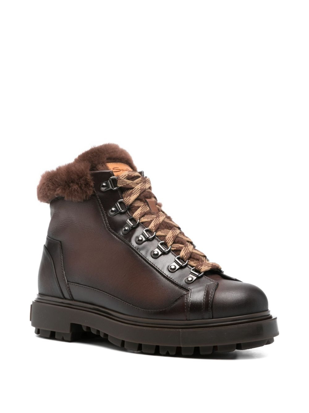 fur-trim desert boots - 2