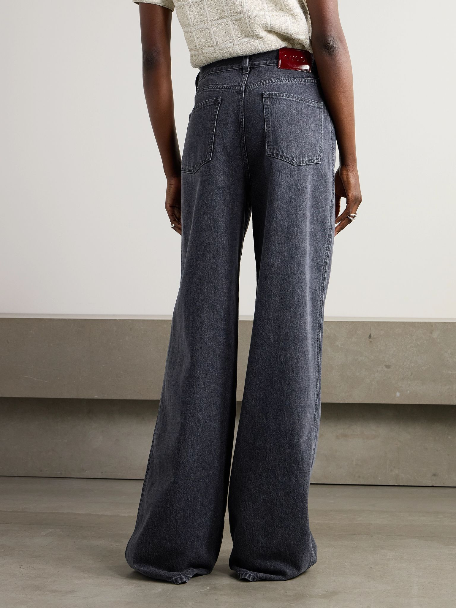 Low-rise wide-leg jeans Black - 4