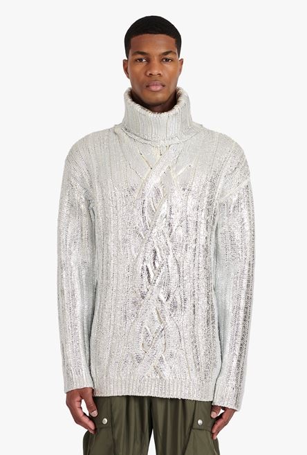Silvery wool turtleneck sweater - 5