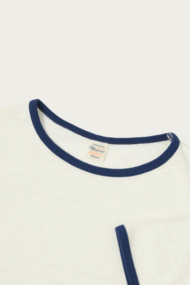 Warehouse & Co. 4059 Ringer T-Shirt - Cream/Navy outlook
