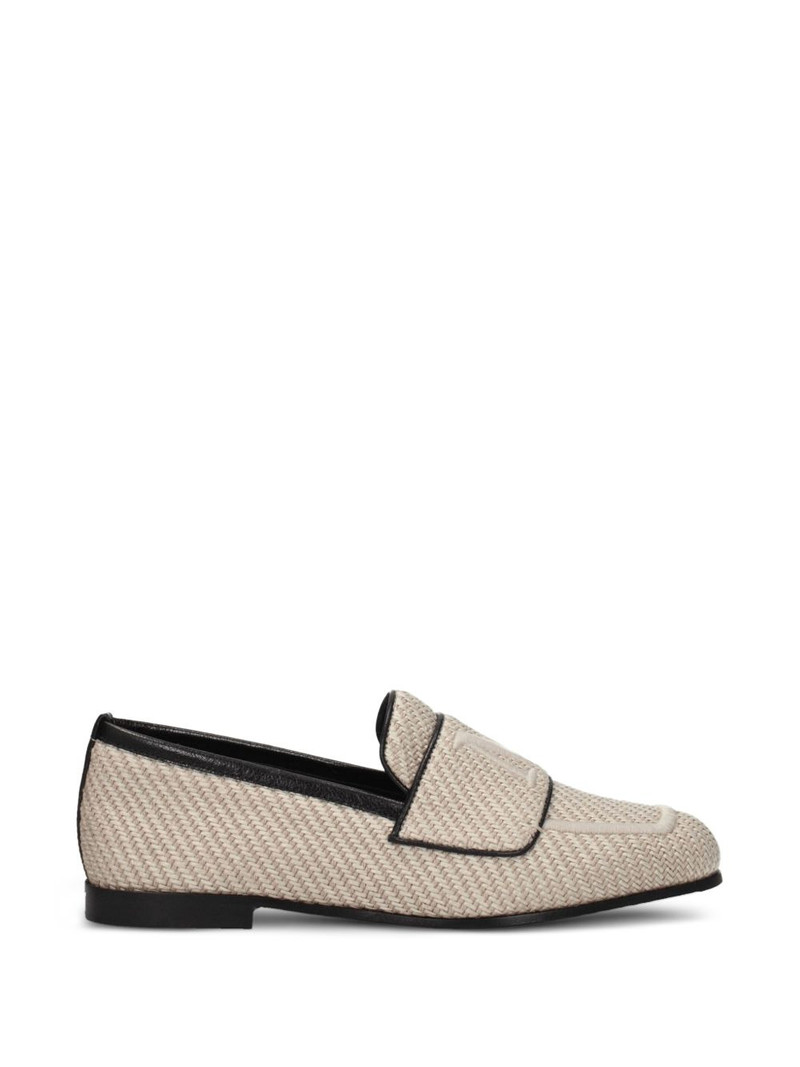woven leather-trim loafers 1