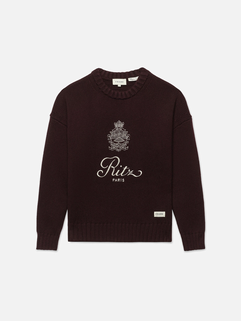 Ritz Unisex Cashmere Sweater in Bordeaux 1