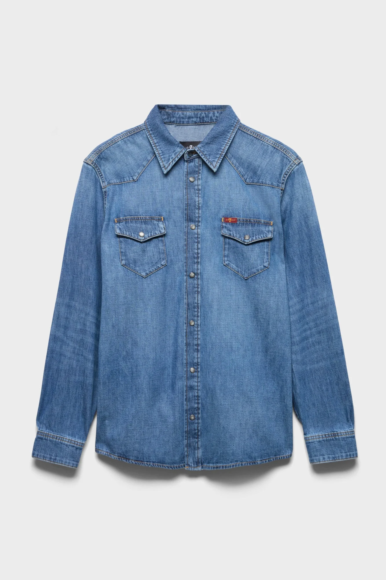 LONG SLEEVE WESTERN SHIRT in Denim Canyon - 1