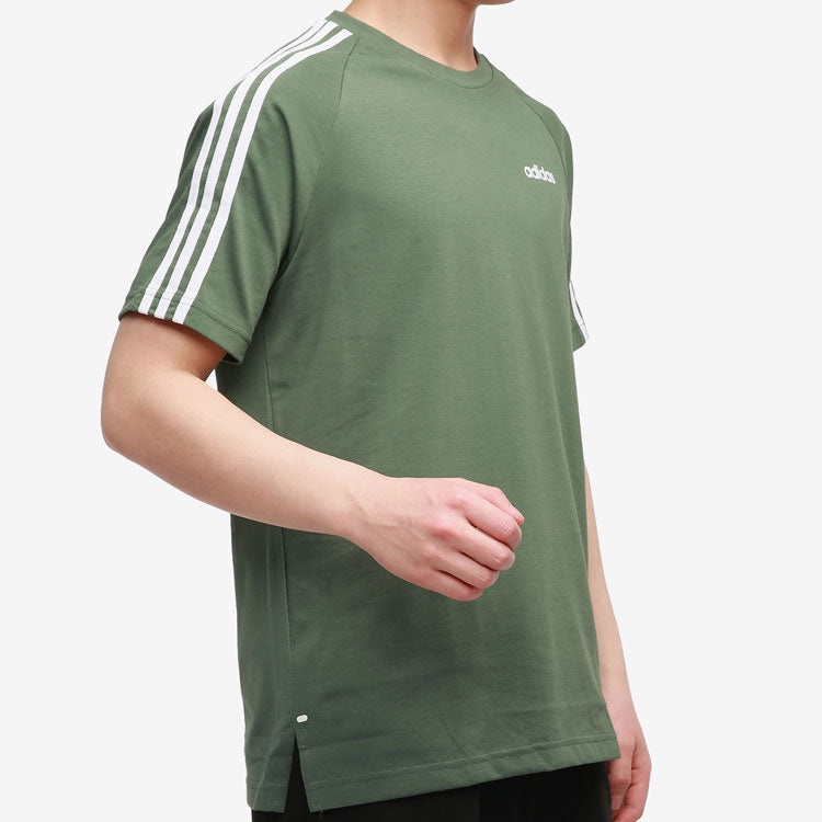 Men's adidas Round Neck Breathable Sports Short Sleeve Green T-Shirt GP4921 - 4