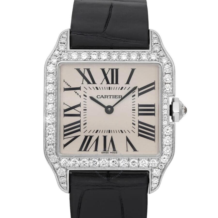 Pre-owned Cartier Santos Dumont Diamond Silver Dial Ladies Watch WH100251 - 2