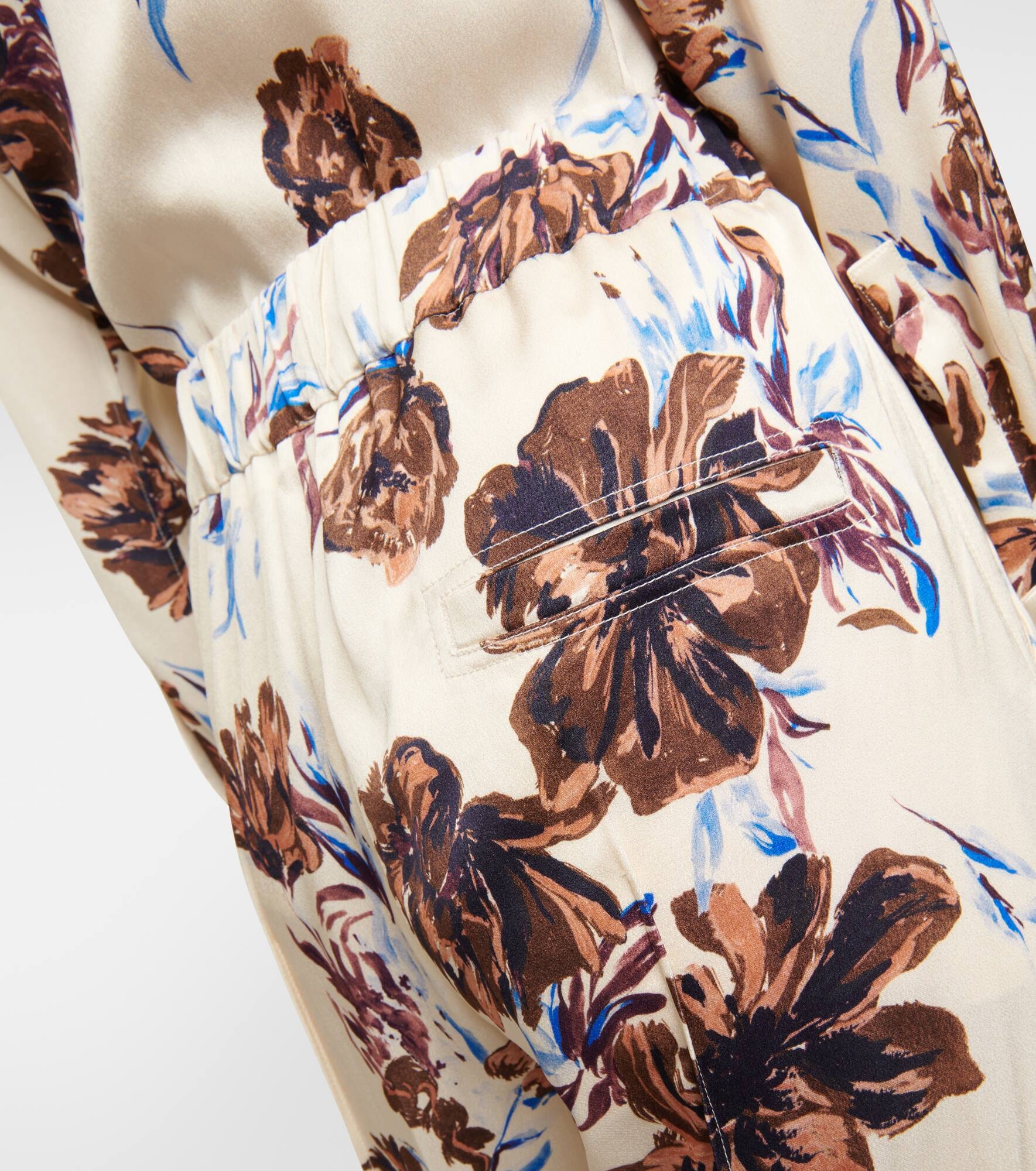 Floral high-rise wide-leg pants - 6