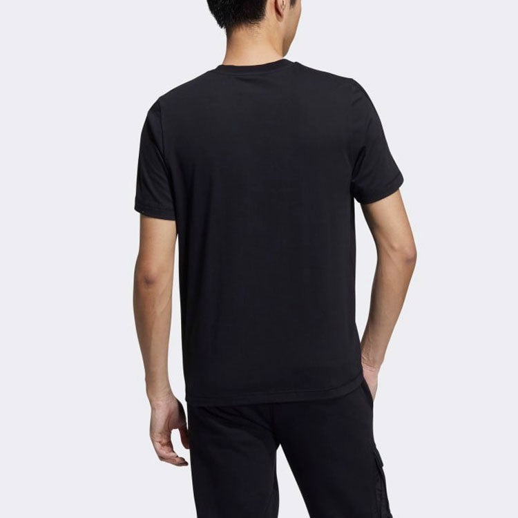 adidas neo Athleisure Casual Sports Round Neck Short Sleeve Black GP5692 - 3