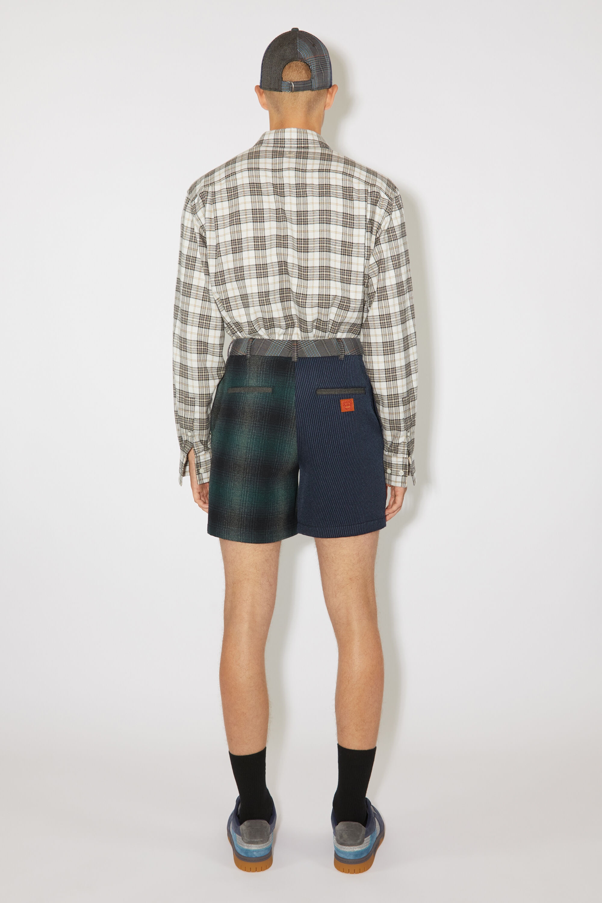 Patchwork shorts - Blue/green - 3