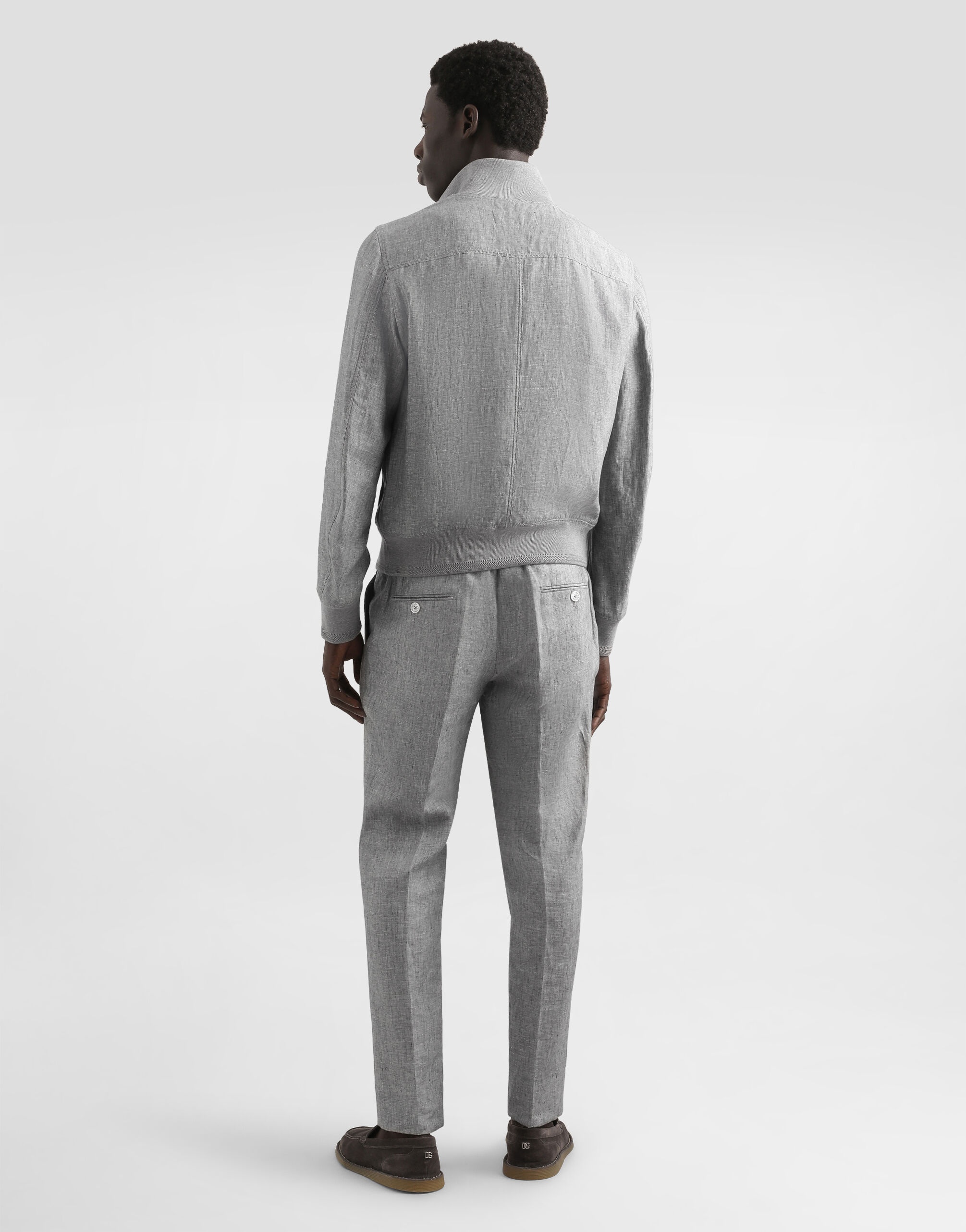 Washed linen canvas trousers - 5