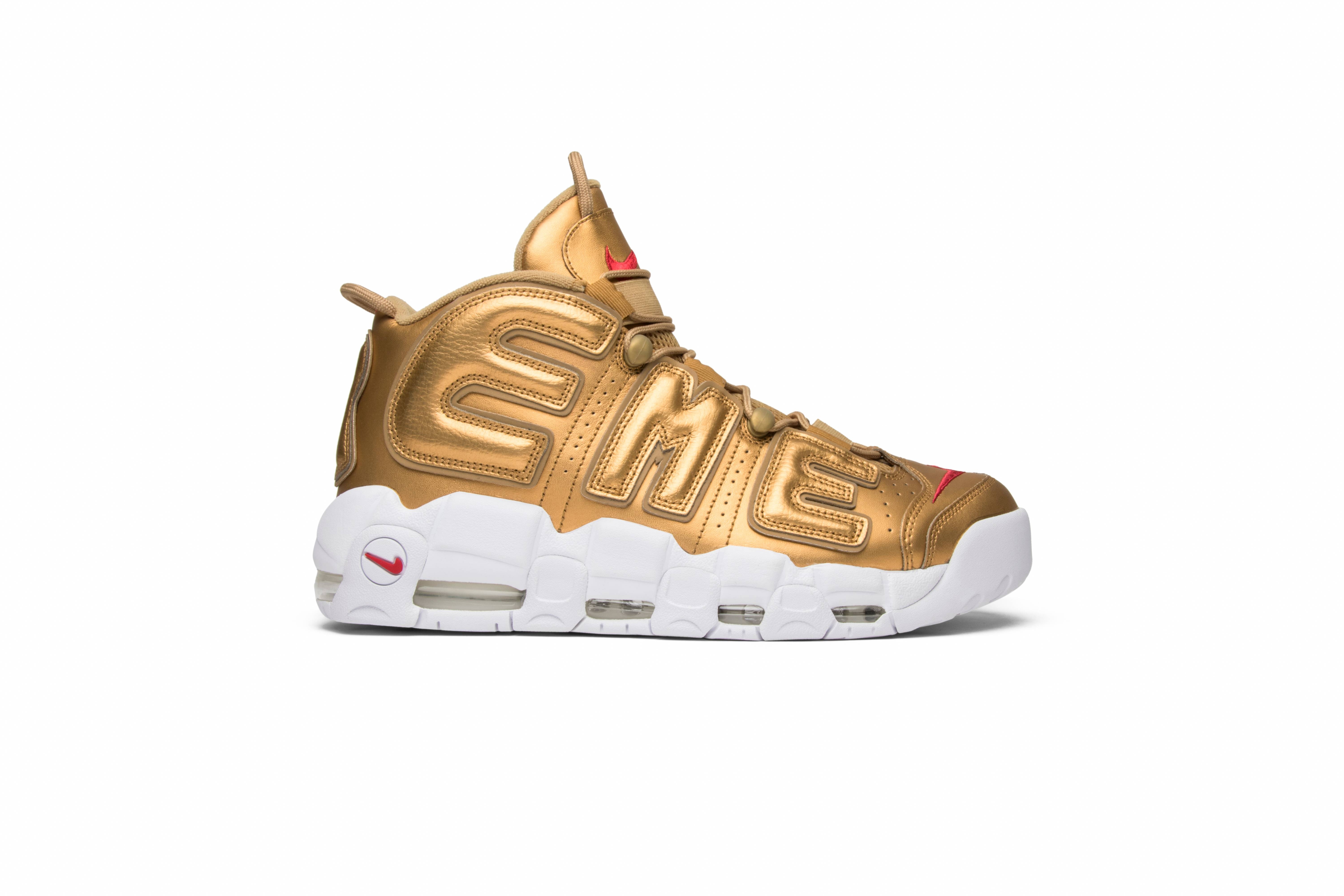 Supreme x Air More Uptempo 'Metallic Gold' - 1