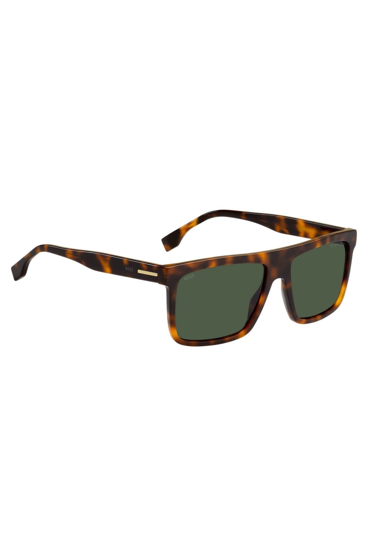 RECTANGULAR HAVANA-ACETATE SUNGLASSES WITH GOLD-TONE TRIMS - 4