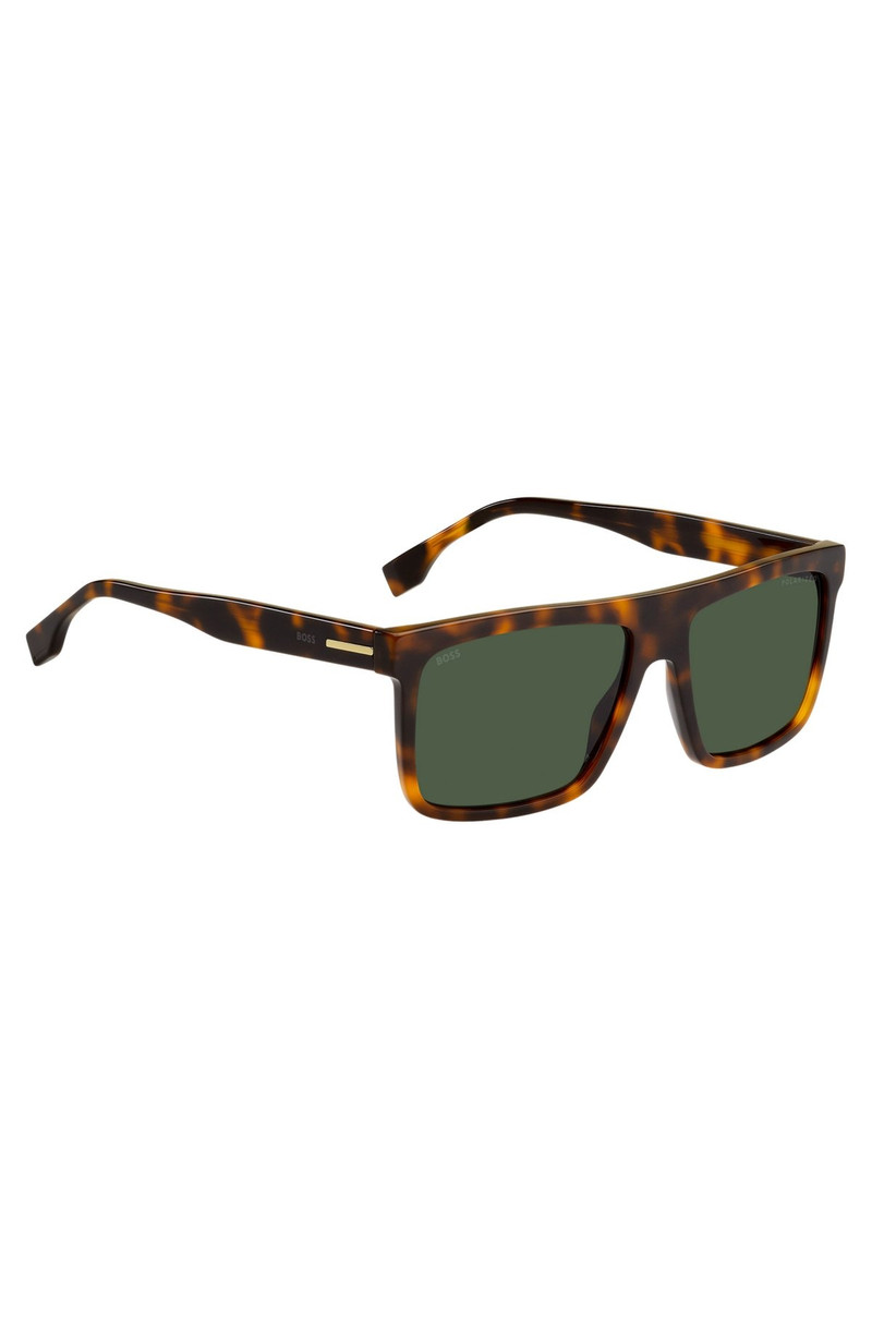 RECTANGULAR HAVANA-ACETATE SUNGLASSES WITH GOLD-TONE TRIMS 4