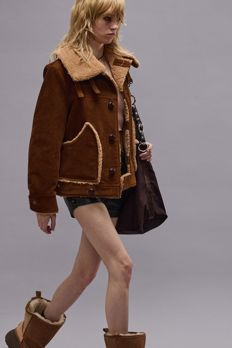 OVERSIZED COLLAR JACKET - BROWN CORDUROY - R13 3