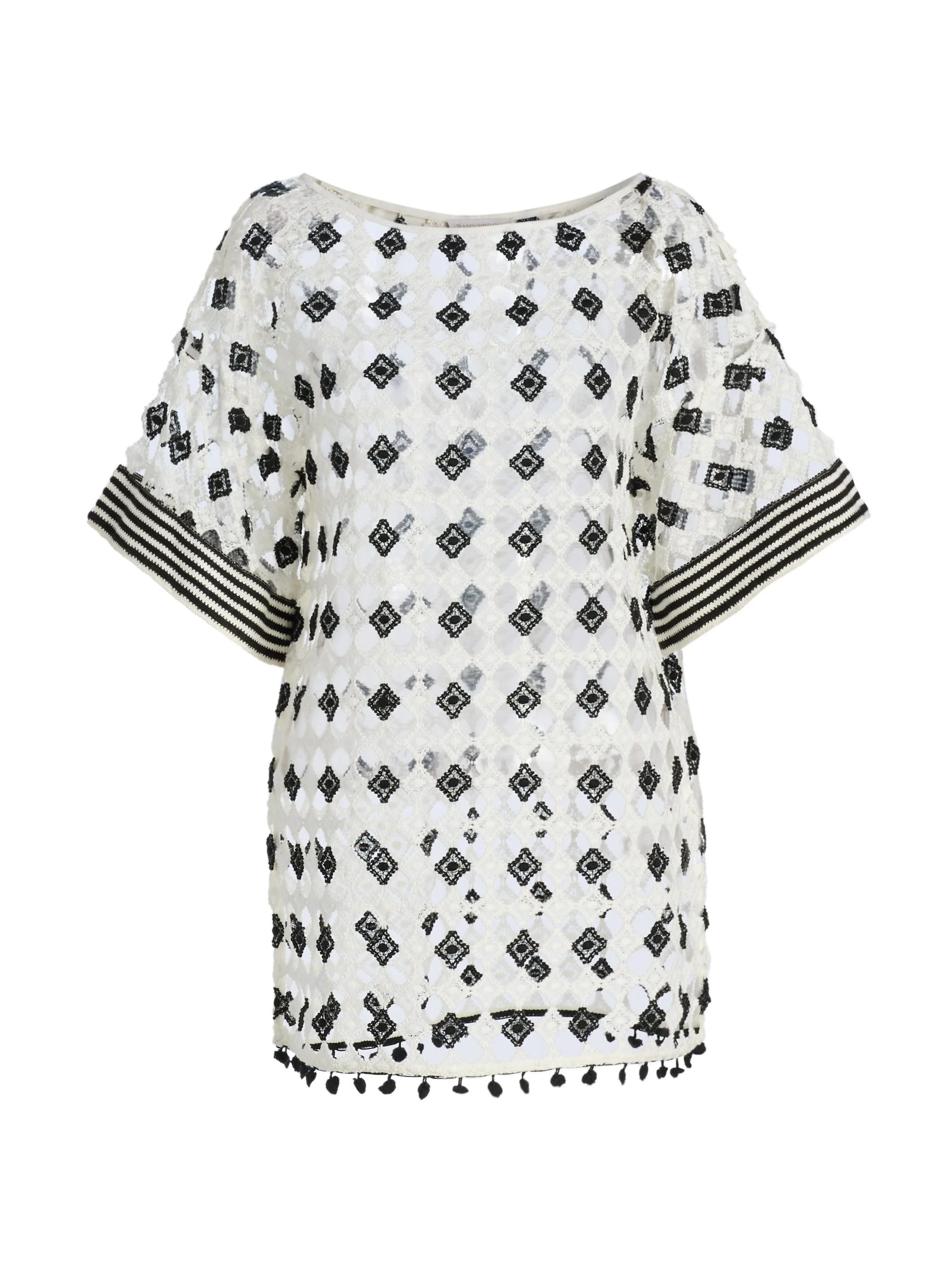 Women's Betsy Patterned Sheer Minidress - Black - 1