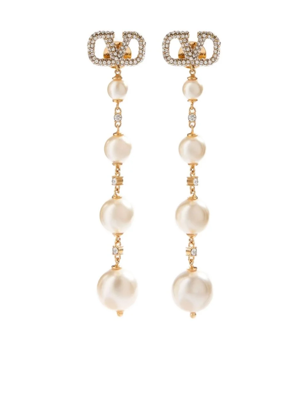 VLogo Signature pearl drop earrings - 1
