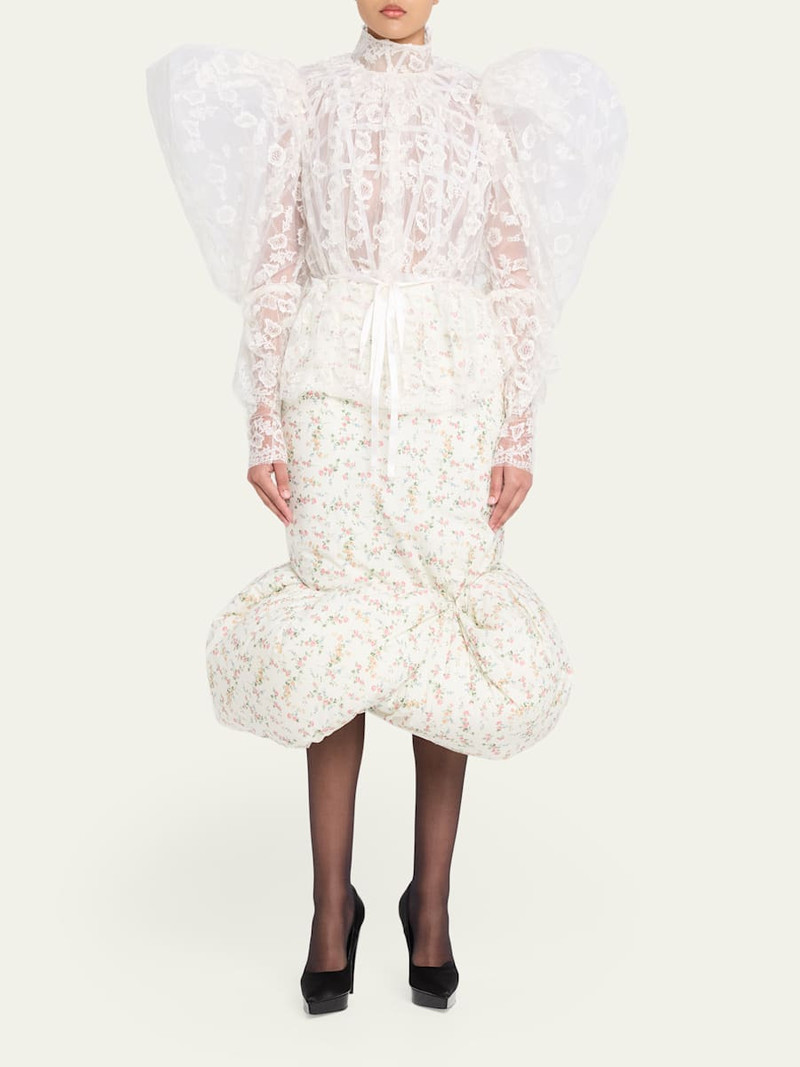Marc Jacobs Floral Print Padded Bubble Hem Skirt outlook