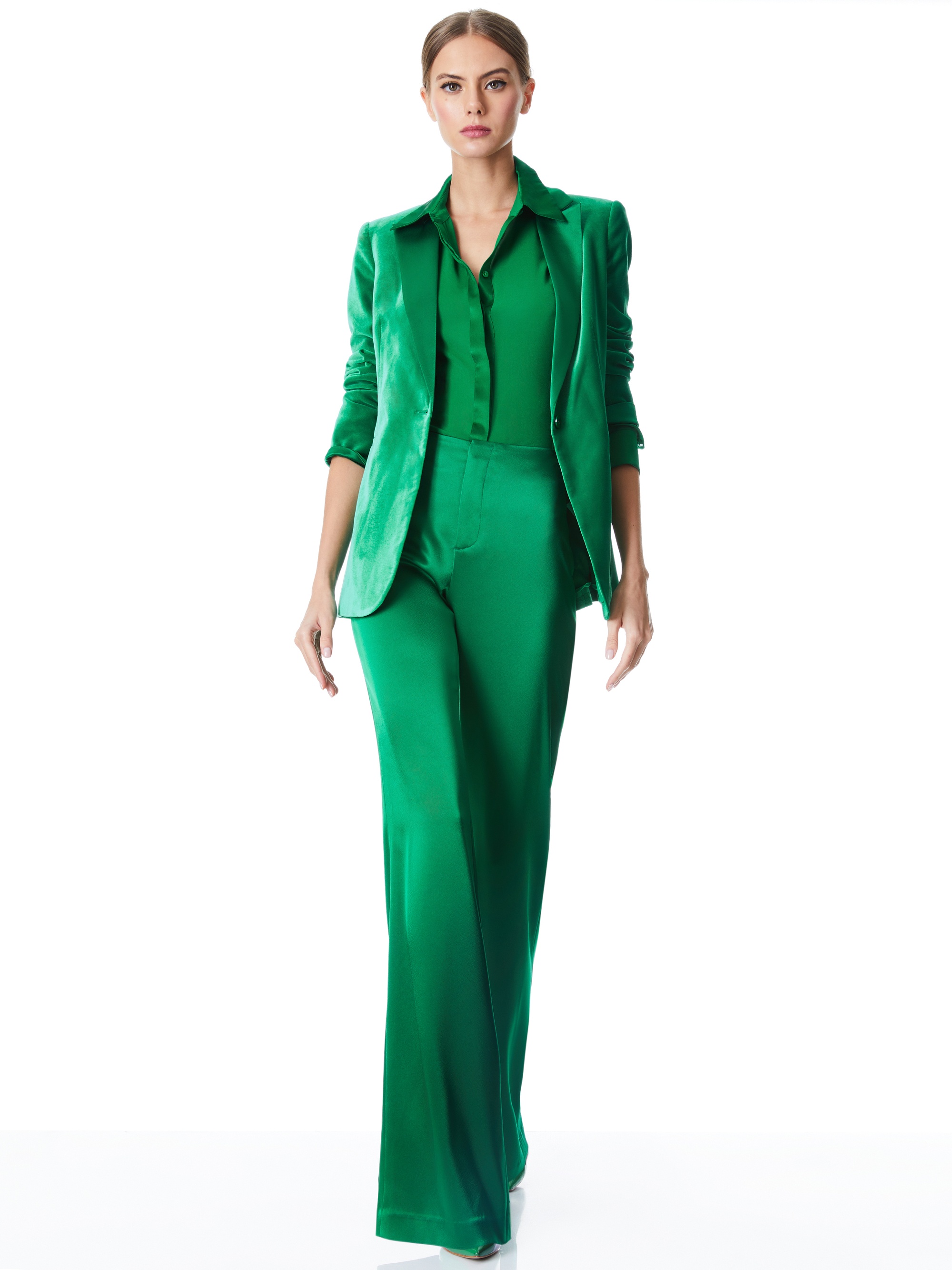 BREANN VELVET ROLLED CUFF BLAZER - 6