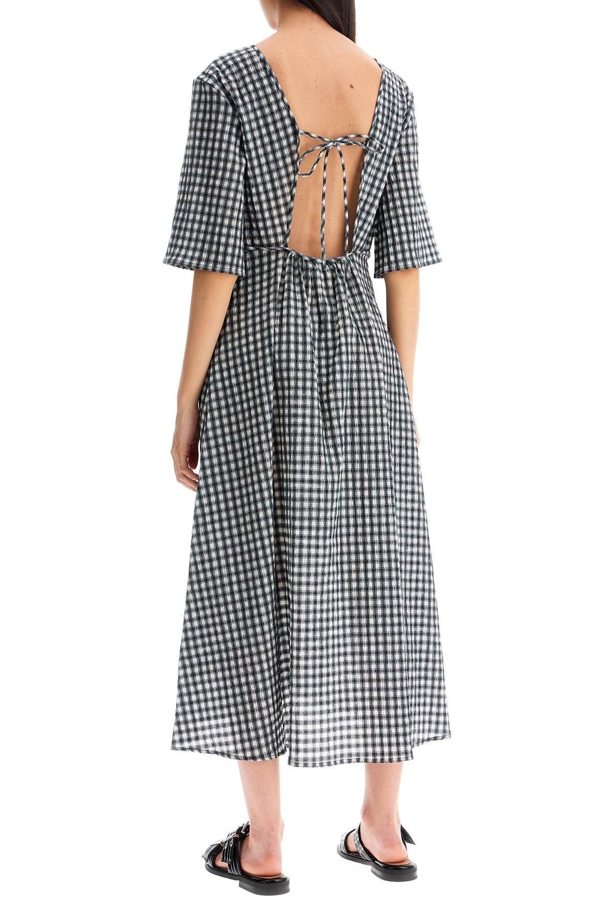 MIDI SEERSUCKER CHECK DRESS - 4