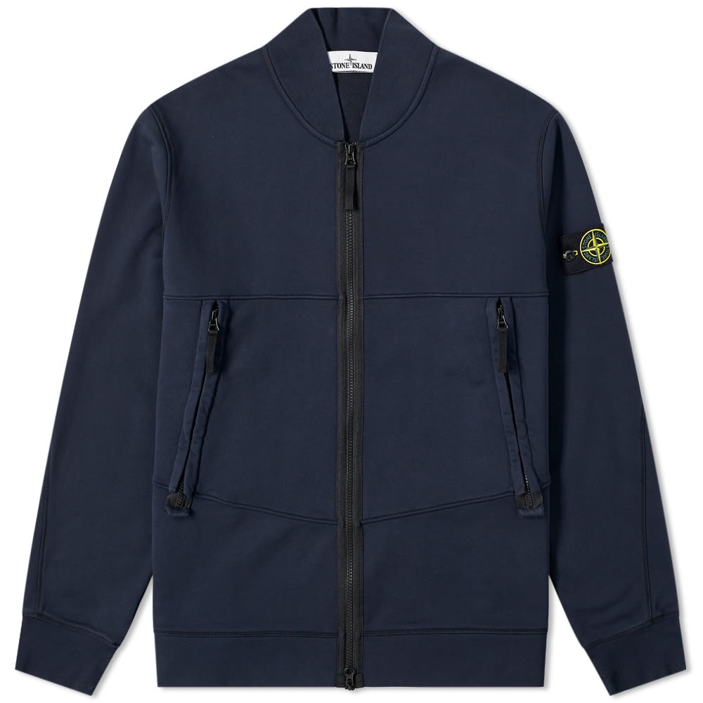 Stone Island Garment Dyed Bomber Jersey Jacket - 1