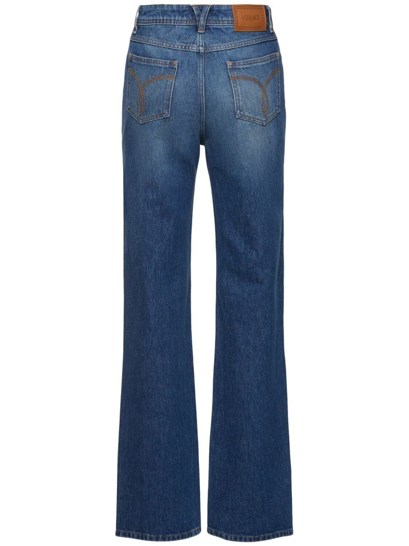 VERSACE Stonewashed high rise straight jeans outlook