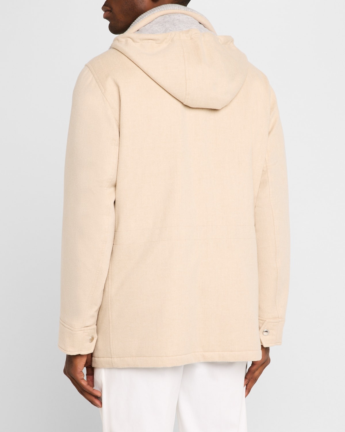 BRUNELLO CUCINELLIパーカ Brunello Cucinelli - Gray Suede Hooded Parka | Mitchell Stores