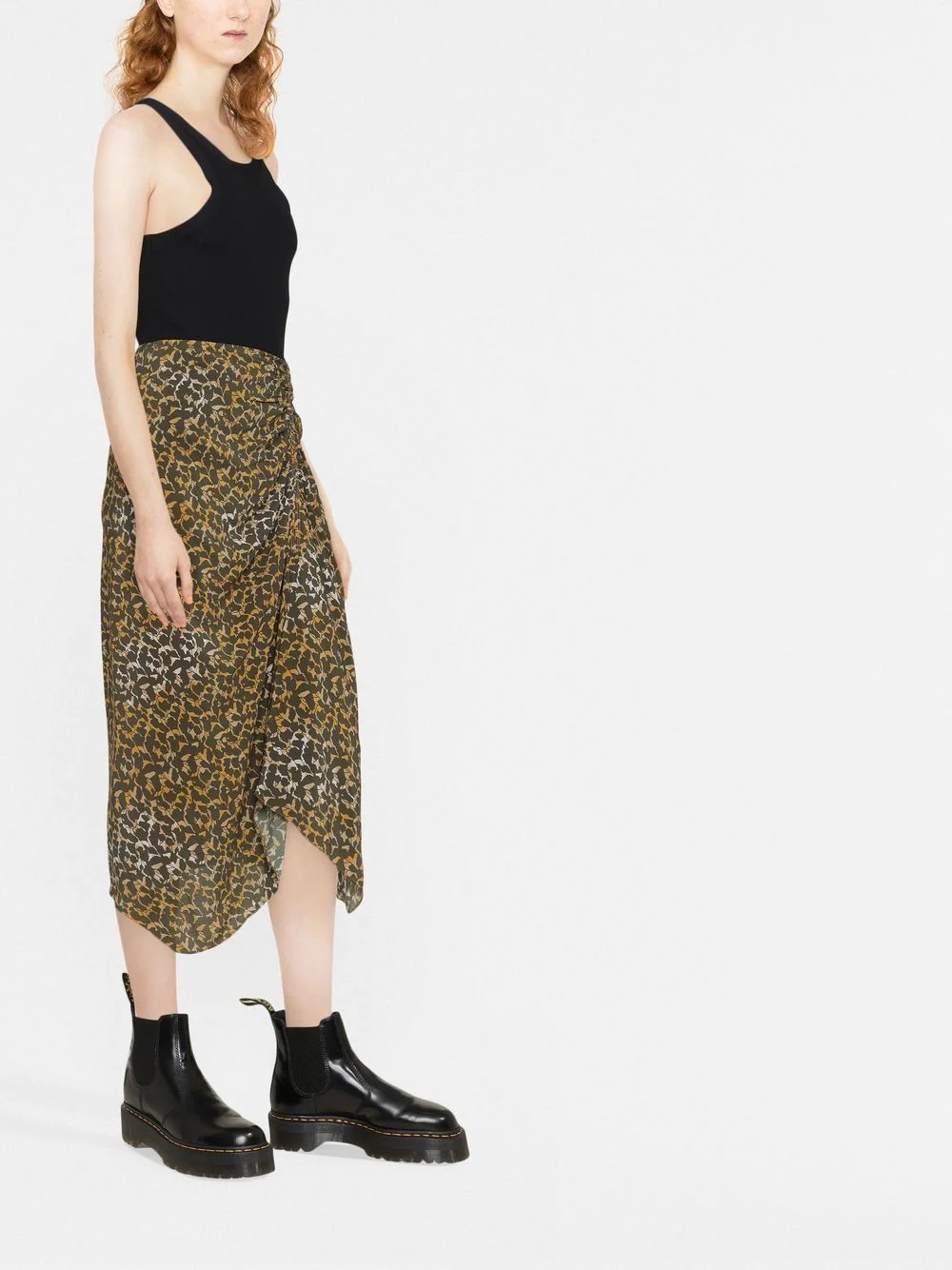 Azaria floral-print draped skirt - 3