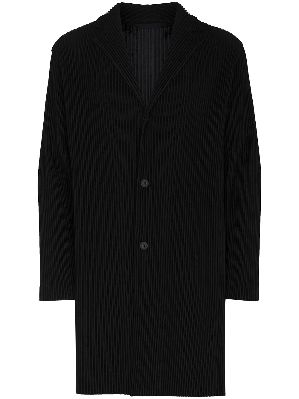 pleated button-front coat - 1