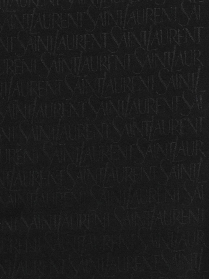 SAINT LAURENT fringed logo scarf outlook