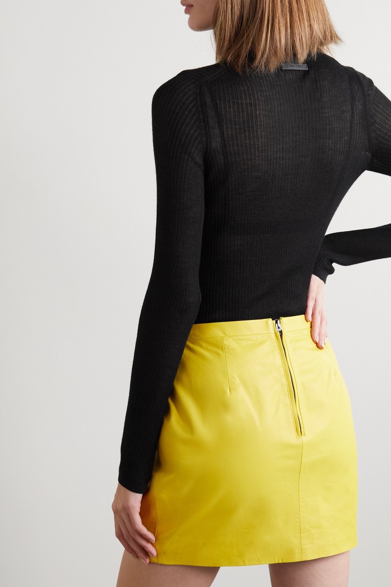 Ribbed cashmere and silk-blend turtleneck top 3