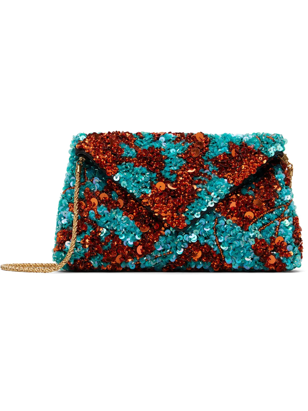 Blue & Orange Silk Clutch - 1