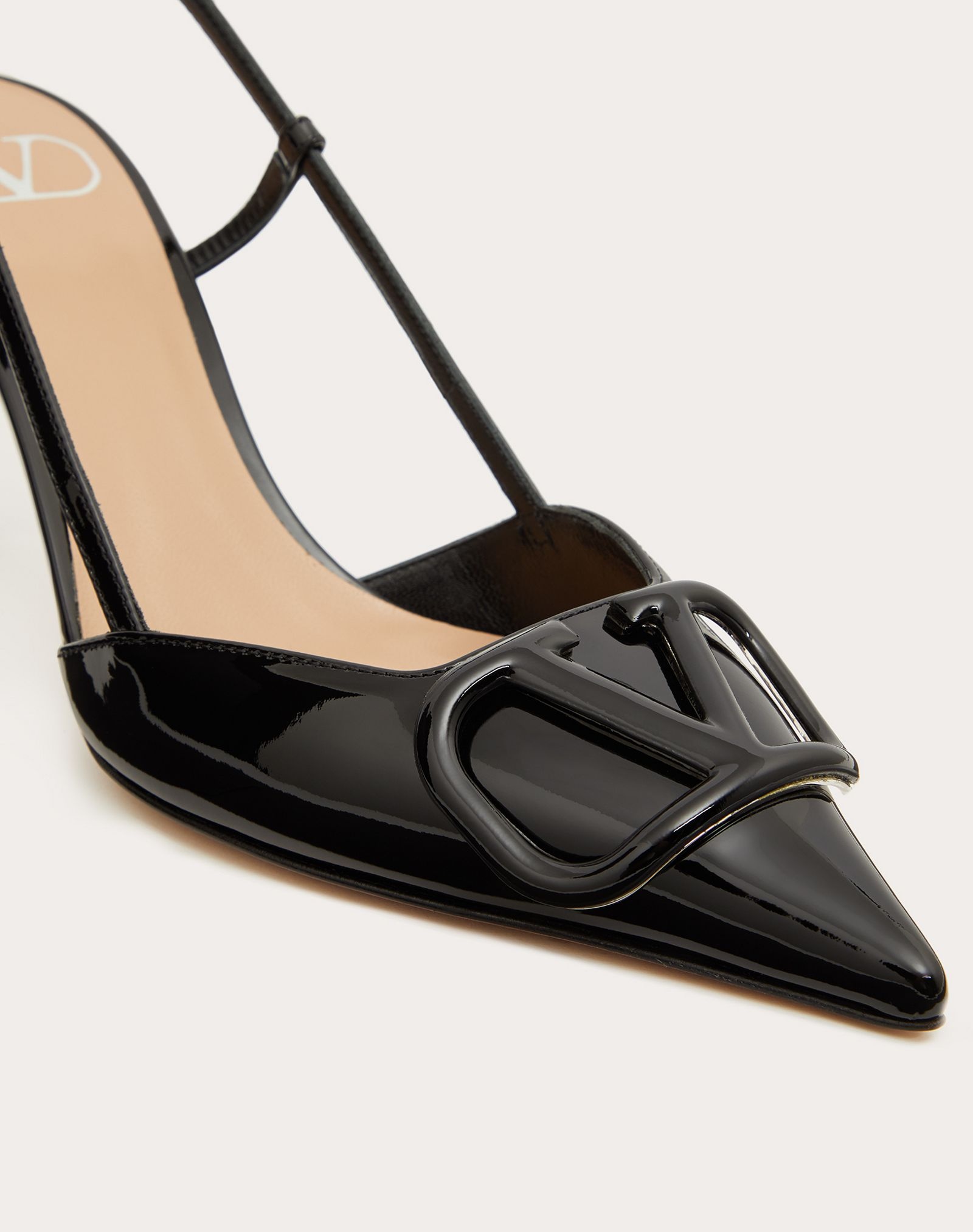 VLogo Signature Patent Leather Slingback Pump 80mm / 3.15 in. - 5