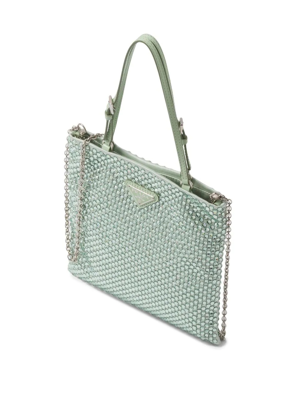 crystal-embellished satin handbag - 4