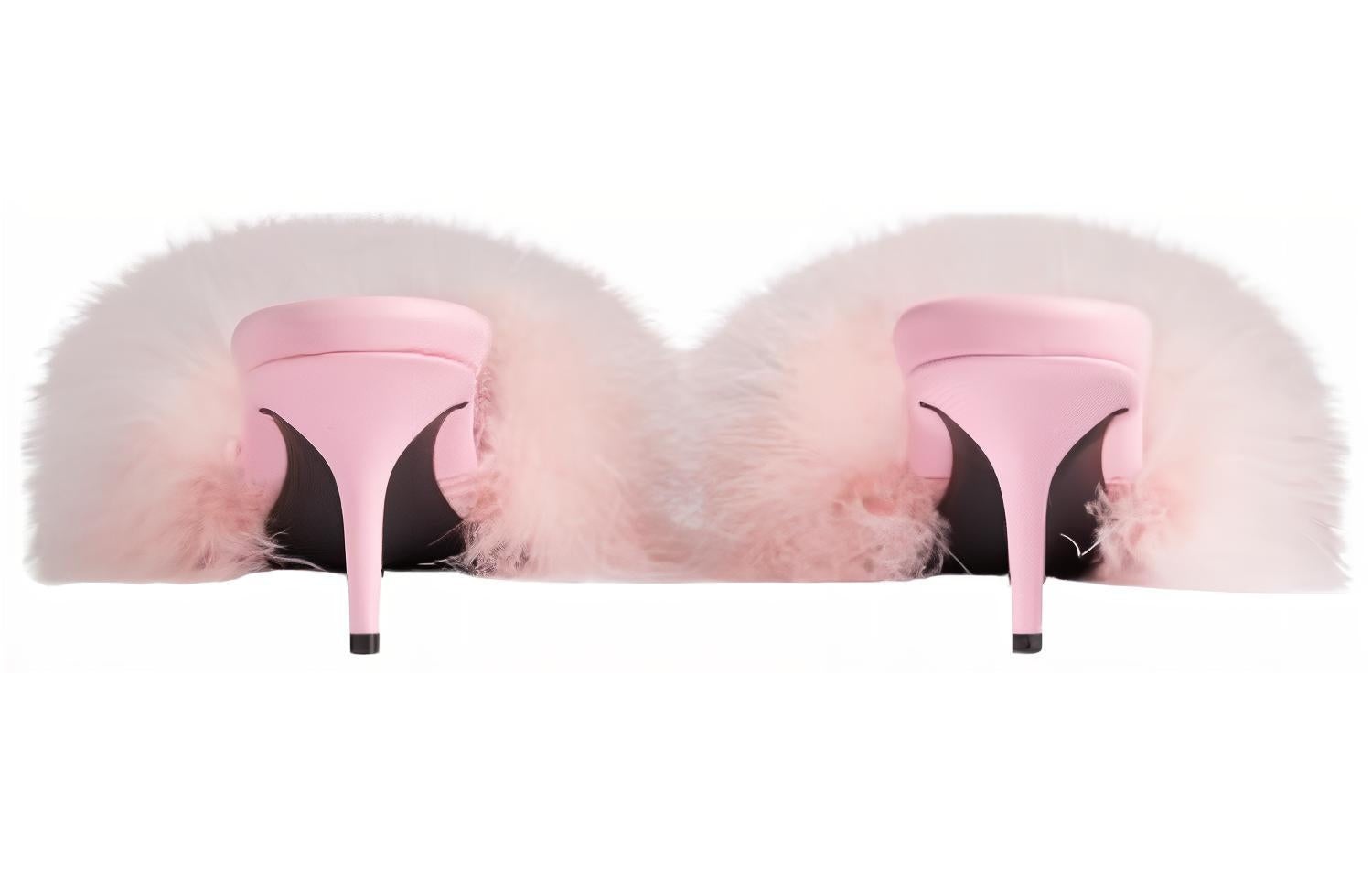 (WMNS) Balenciaga Boudoir 70mm Sandals 'Pink Feathers' 787447W0WMQ5000 - 5
