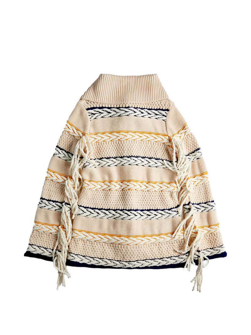 Tod's striped fringed cardigan outlook