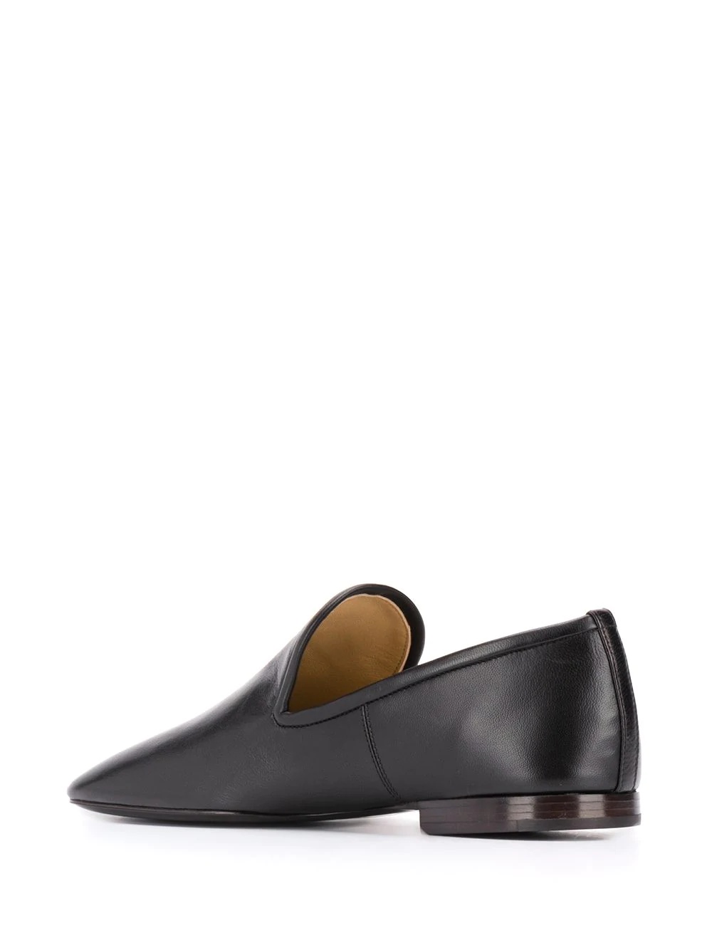 square-toe leather loafers - 3