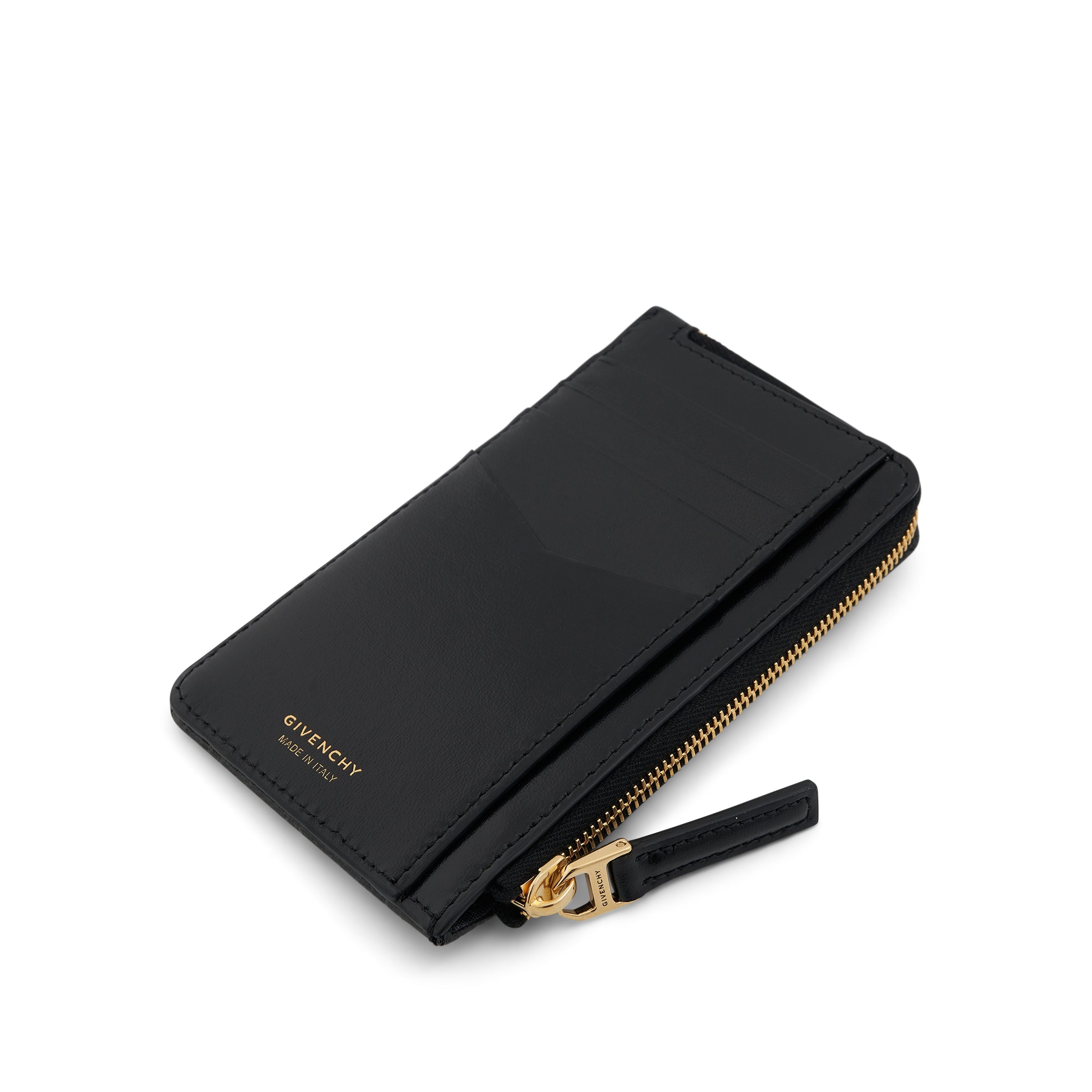 G Cut Zipped Cardholder in 4G Coated Canvas in Black - 4