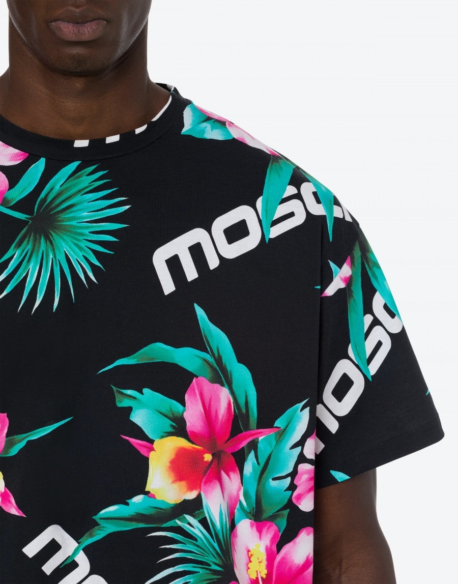 HIBISCUS PRINT JERSEY T-SHIRT - 4