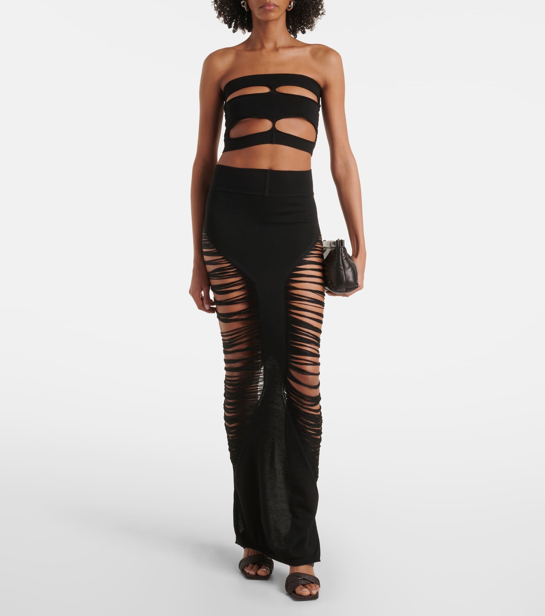 Cutout strapless wool top - 2