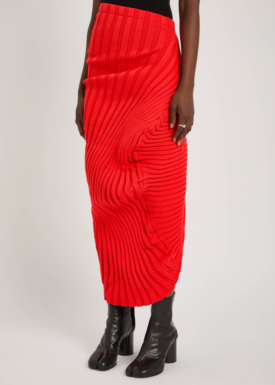 Homme Plissé Issey Miyake Asymmetric Ribbed-knit Midi Skirt - 2