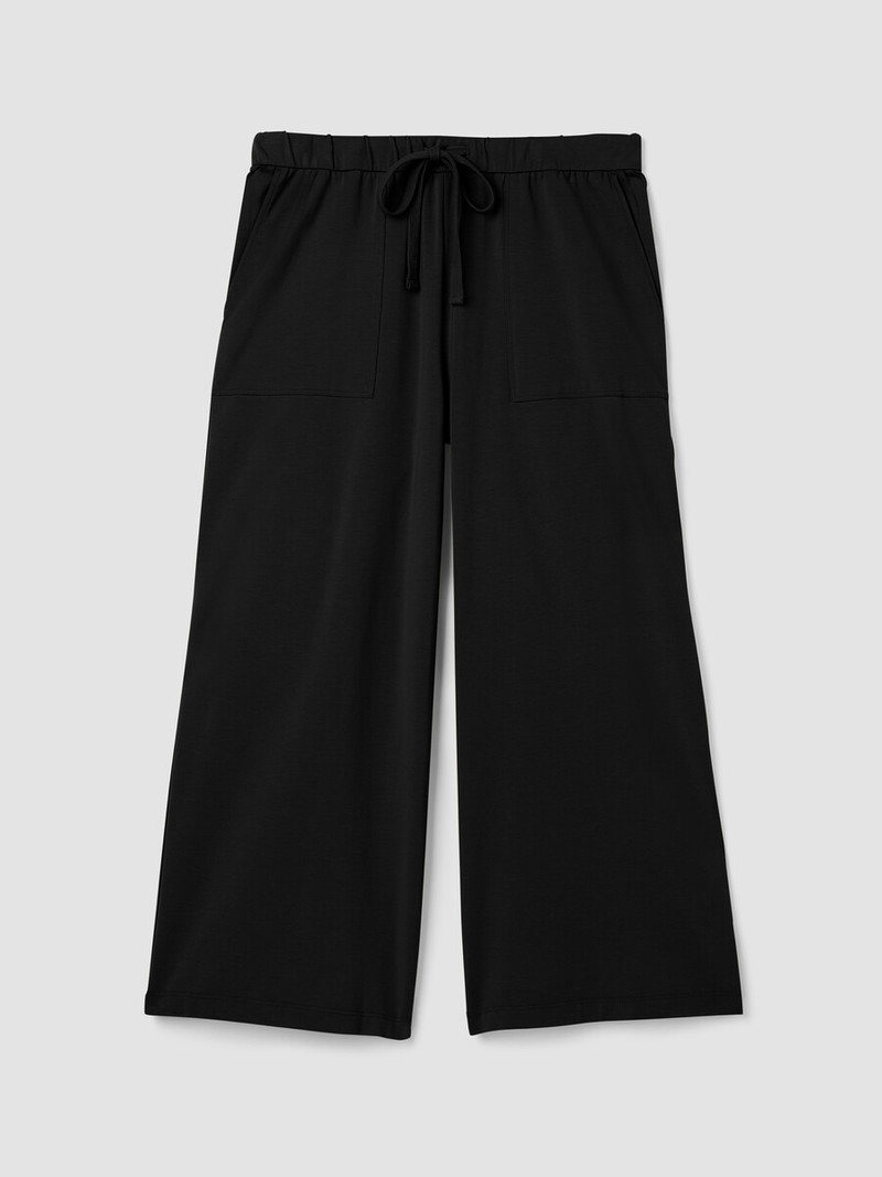 Pima Cotton Stretch Jersey Wide-Leg Pant 1