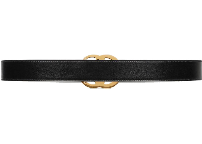 GUCCI Gucci GG Marmont Leather Belt with Shiny Buckle 1 Width Black outlook