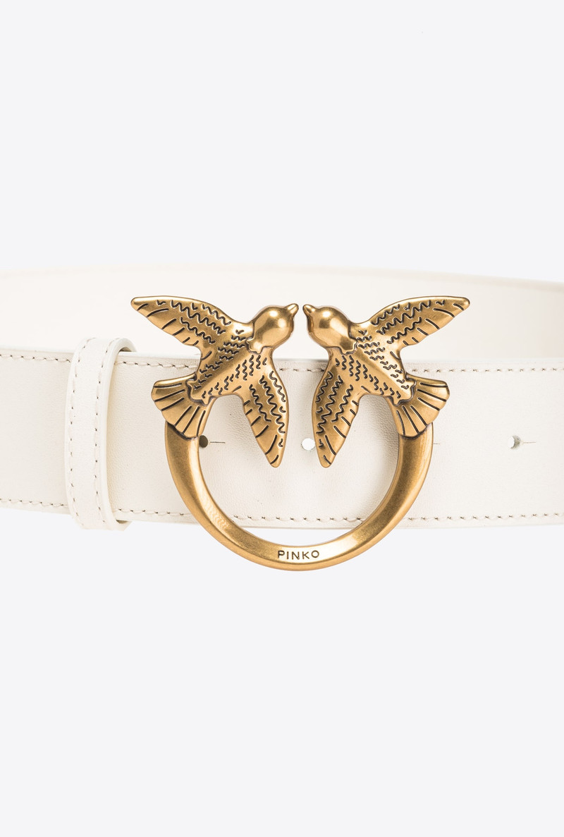 PINKO LOVE BIRDS HIGH LEATHER BELT 4CM outlook