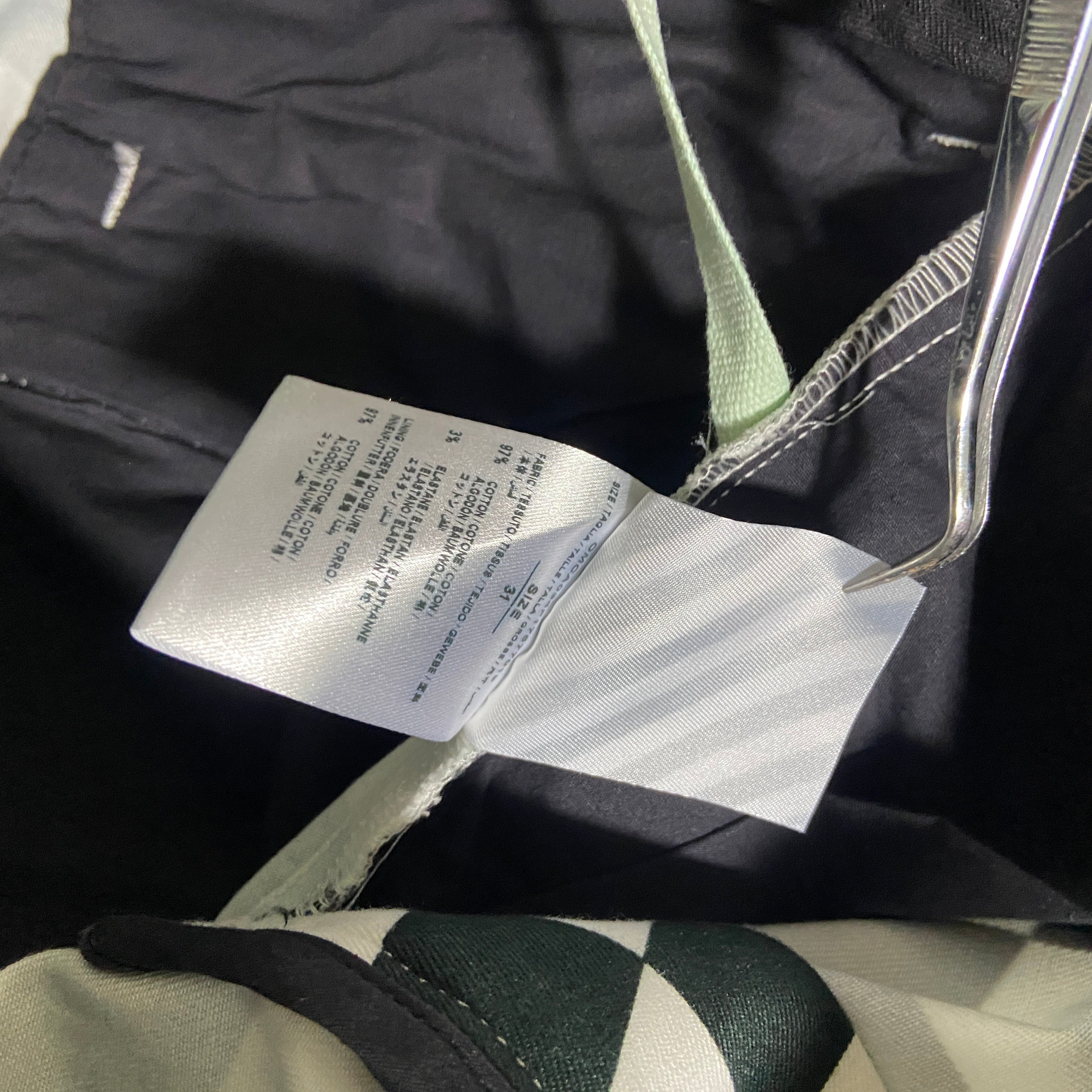 Off-White fall 2017 Runway checker leaf chino pants 31 - 15