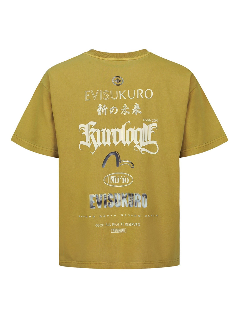 EVISU Mixed Graphic Print Washed T-shirt outlook