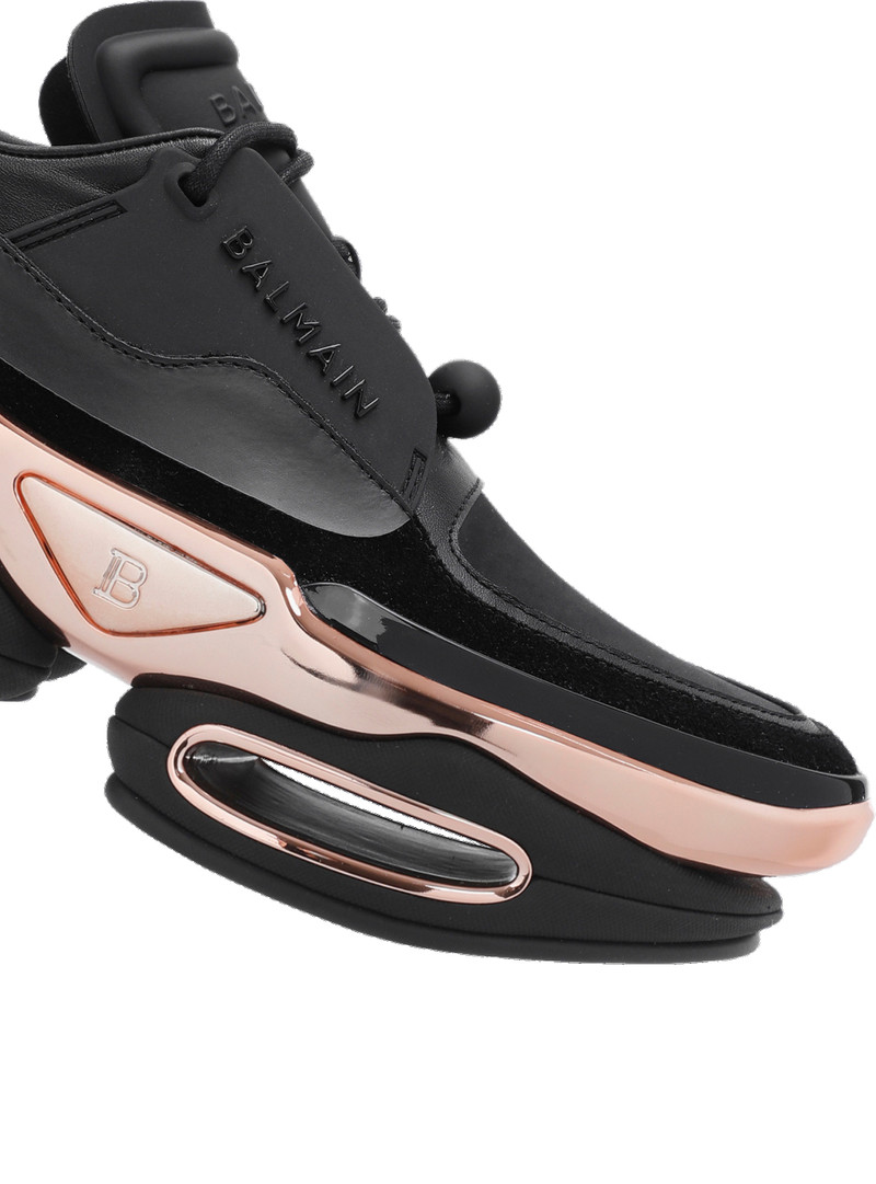 Leather, metal and suede B-Bold low-top sneakers 6