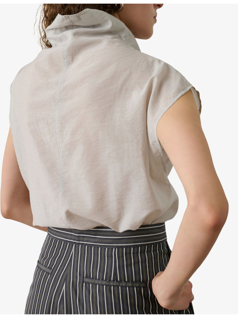 Izumi Asymmetric-Hem Cotton Blouse 4